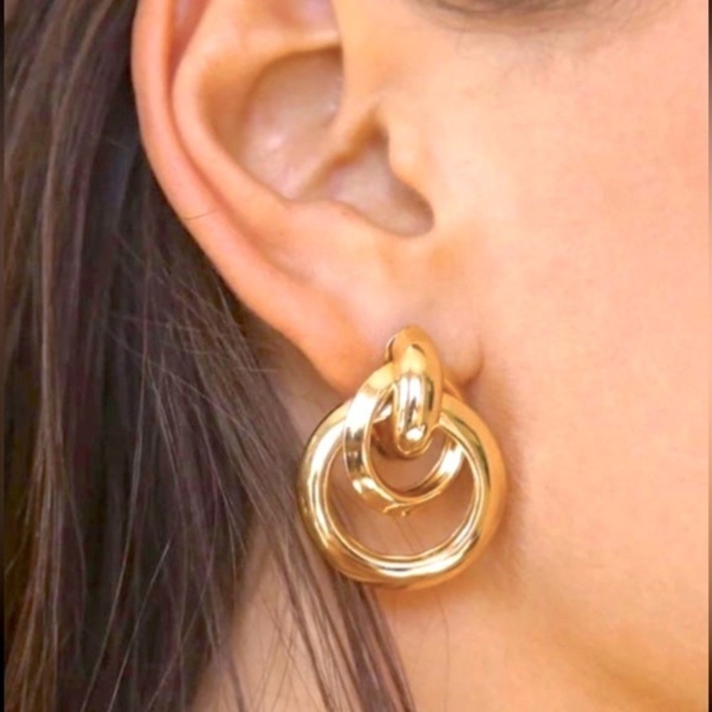 Elongated twist Polished 14k Gold Love Knot Earring